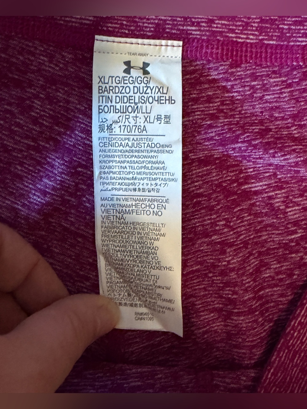 NWT Under Armour Women’s Marled Plum Capri Leggings- Size XL - Picture 6 of 9